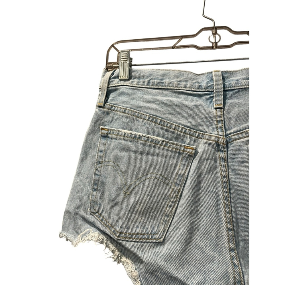 Levi's Strauss 501 Button Fly Denim Jean Shorts Sz 27 Waist Casual Boho Western - Picture 7 of 7